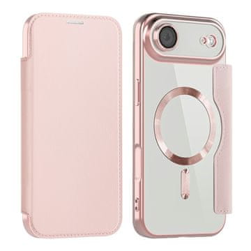 GS Ovitek za iPhone Air Flip, denarnica RFID MagSafe z zaščito kamere, roza