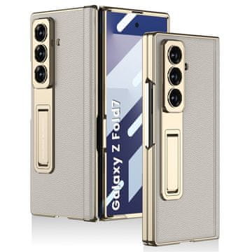 Overboard Ovitek GKK za Samsung Galaxy Z Fold7 5G s steklom in stojalom - titanovo siv