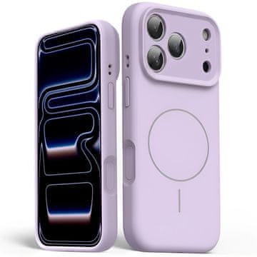 GS Silikonski ovitek za iPhone 17 Pro Max - združljiv z MagSafe, odporen proti udarcem, vijoličen