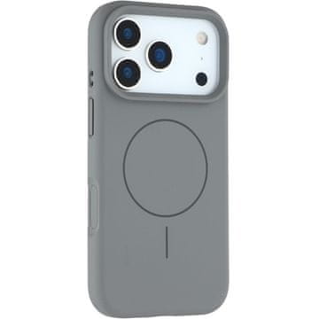 GS Silikonski ovitek za iPhone 17 Pro - združljiv z MagSafe, odporen proti udarcem, siv