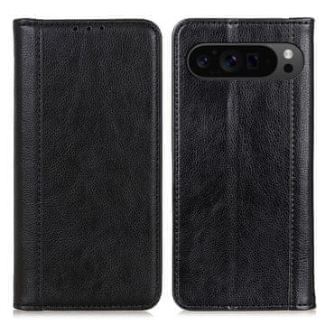 GS Ovitek za Google Pixel 10 Pro XL / 9 Pro XL, usnjen z žepom, črn