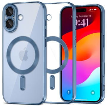 Overboard Komplet ovitkov Electro MagSafe za iPhone 17 - moder + zaščita za zaslon