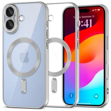 Overboard Ovitek Electro MagSafe za iPhone 17 - srebrn