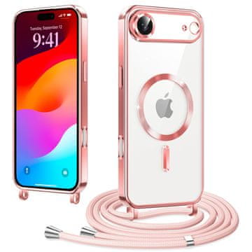 Overboard Ovitek za iPhone Air, Electro MagSafe, roza + vrvica za vtičnico