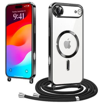 Overboard Komplet ovitkov za iPhone Air, Electro MagSafe, črne barve + vrvica za vstavljanje + zaščita za zaslon