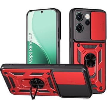 GS Oklepni ovitek za Oppo Reno 14 F / 14 FS, CamShield Slide, rdeč