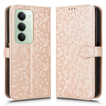 GS Ovitek za Xiaomi Redmi 15 5G / 4G, denarnica v obliki romba, zlat