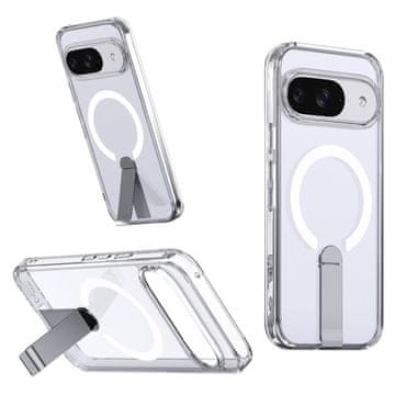 GS Ovitek za Google Pixel 10/10 Pro, Fusion Hybrid, za MagSafe, s stojalom, prozoren