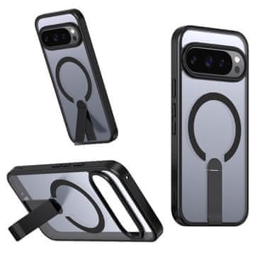 GS Ovitek MagSafe za Google Pixel 10 Pro XL Fusion Hybrid s stojalom, črne barve