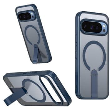 GS Ovitek MagSafe za Google Pixel 10 Pro XL Fusion Hybrid s stojalom, moder