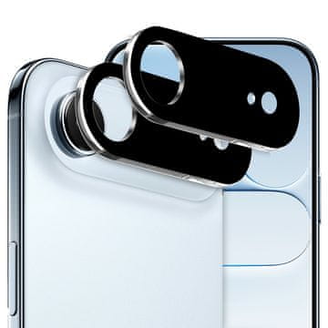 Overboard 2x kaljeno steklo za otok kamere iPhone Air, črno