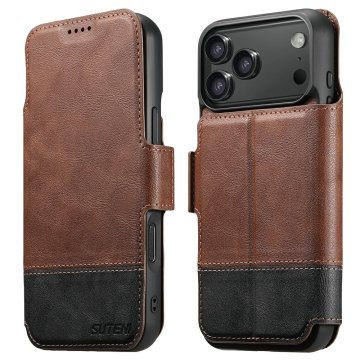 Eni 2-v-1 preklopni ovitek za iPhone 17 Pro, odporen na MagSafe, rjav