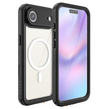 Vodoodporni ovitek IP68 za iPhone Air, rdeča paprika, za MagSafe, prozoren s črnim okvirjem
