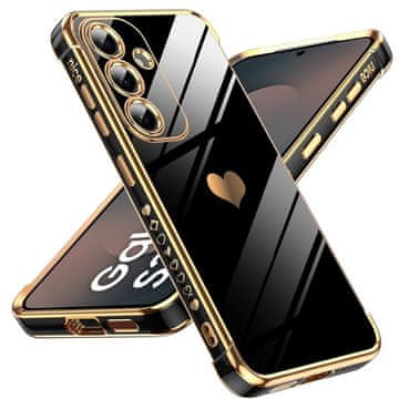GS Ovitek za Samsung Galaxy S25 FE, Elektro srce, črn