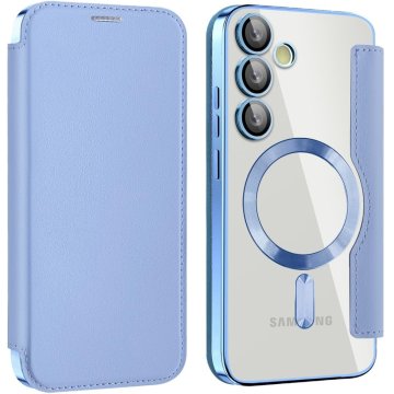 GS Ovitek za Samsung Galaxy S25 FE z RFID denarnico MagSafe z zaščito kamere, moder