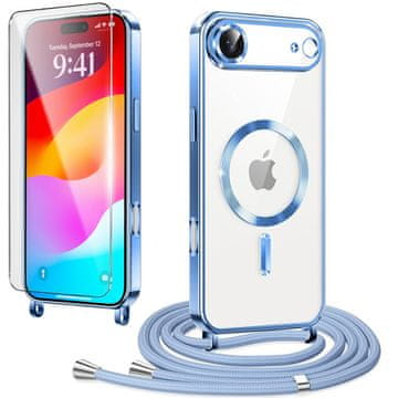 Overboard Komplet ovitkov za iPhone Air, Electro MagSafe, moder + vrvica za vstavljanje + zaščita za zaslon