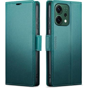 Overboard Ovitek za Oppo Reno 14, sijoč liči , denarnica s preklopom, zelen