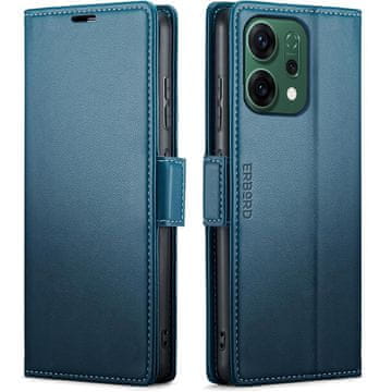 Overboard Ovitek za Oppo Reno 14, sijoč liči , denarnica s preklopom, moder