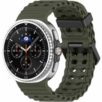 GS Silikonski pašček za Samsung Galaxy Watch 9 / 8 / 8 Classic, zelen
