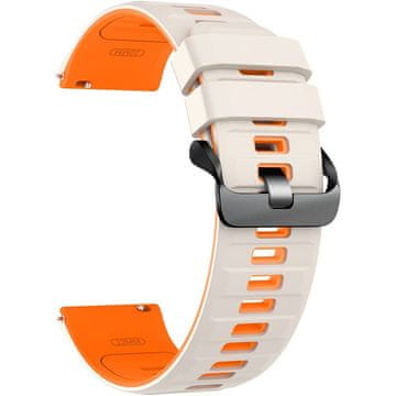 GS Univerzalni silikonski pašček 22 mm, bež / oranžen