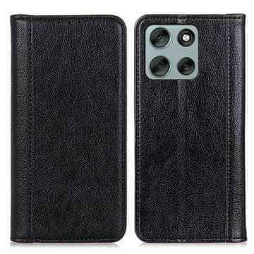 GS Ovitek za Motorola Moto G56 5G, usnjeni, črn