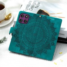 GS Ovitek denarnica s cvetličnim vzorcem za Motorola Moto G56 5G - zelen