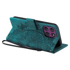 GS Ovitek denarnica s cvetličnim vzorcem za Motorola Moto G56 5G - zelen