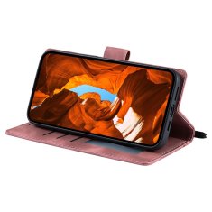 GS Ovitek denarnica s cvetličnim vzorcem za Motorola Moto G56 5G - roza zlat