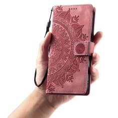 GS Ovitek denarnica s cvetličnim vzorcem za Motorola Moto G56 5G - roza zlat