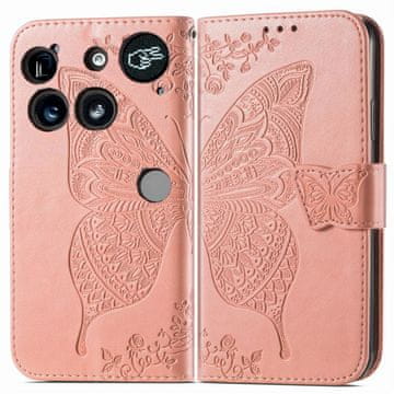 GS Ovitek z metuljčkom Nothing Phone 3 5G, roza zlat