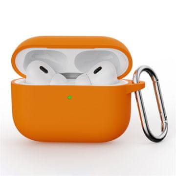 GS Silikonski ovitek za AirPods Pro 3 s karabinom, oranžen
