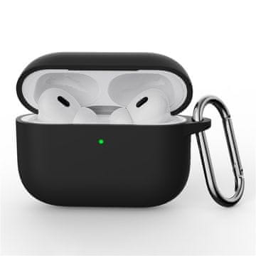 GS Silikonski ovitek za AirPods Pro 3 s karabinom, črn