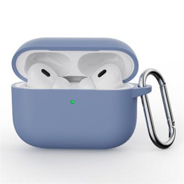 GS Silikonski ovitek za AirPods Pro 3 s karabinom, sivkast
