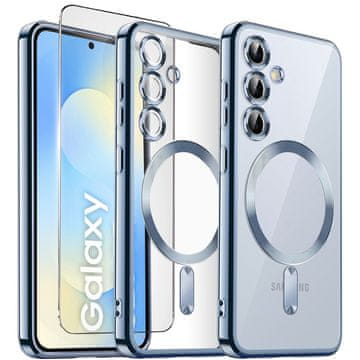 GS Komplet ovitkov za Samsung Galaxy S25 FE, Electro MagSafe, moder + zaščita za zaslon