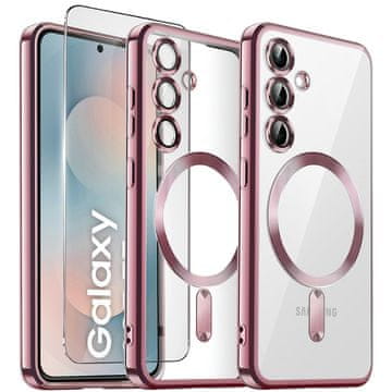 GS Komplet ovitkov za Samsung Galaxy S25 FE, Electro MagSafe, roza + zaščita za zaslon