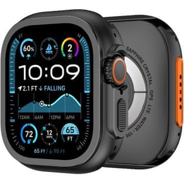 GS Kovinski zaščitni ovitek za Apple Watch Ultra 3 / 2 / 1 49 mm, črn