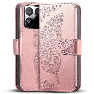 GS Ovitek za Xiaomi 15T Pro, metulj, roza zlata