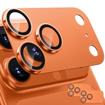Overboard 2x kaljeno steklo za iPhone 17 Pro Max z otokom kamere, oranžno