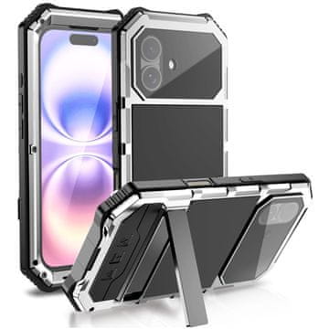 JUST Oklepni ovitek za iPhone 17, , s stojalom, srebrn