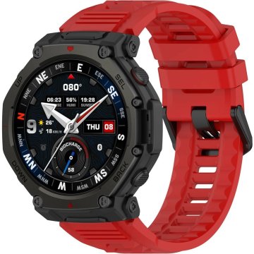 GS Silikonski pašček za Amazfit T-Rex 3 Pro, rdeč