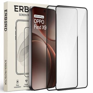 Overboard 2x kaljeno steklo za Oppo Find X9, 3D polno, steklo za celoten zaslon
