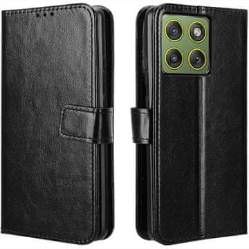 GS Ovitek denarnica s preklopom za Motorola Edge 70 Crazy Horse, črn
