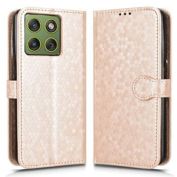 GS Ovitek denarnica z rombom za Motorola Edge 70, zlat