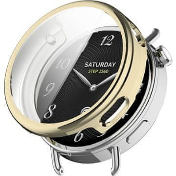 GS 2v1 ovitek z zaščitnim ovitko za zaslon za Xiaomi Watch S4 41mm, zlat