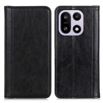 GS Ovitek za OnePlus 15 z naslonom, usnjeno, črne barve