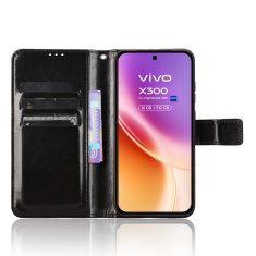 GS Ovitek denarnica Crazy Horse za Vivo X300, črn