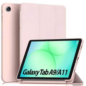 GS Ovitek na preklop za Samsung Galaxy Tab A9/A11, trojni, roza