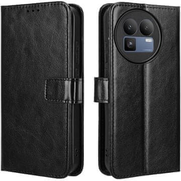 GS Realme GT 8 Pro Crazy Horse denarnica s preklopom, črna