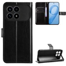 GS Ovitek za Xiaomi Poco F8 Pro, denarnica Crazy Horse, črna