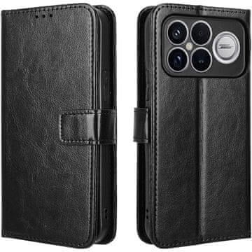 GS Ovitek za Xiaomi Poco F8 Ultra, denarnica Crazy Horse, črna